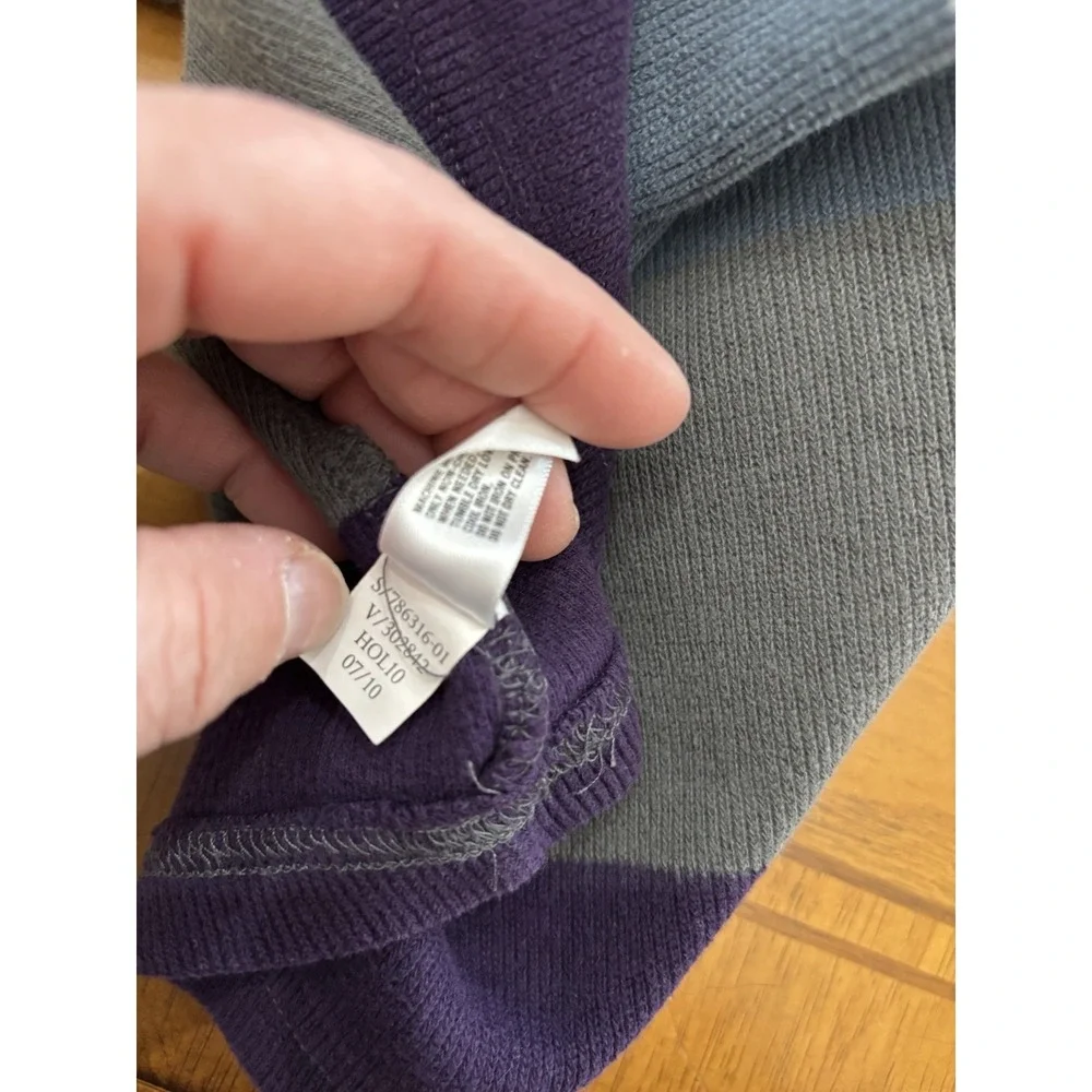 Gap Kids‎ Sz Xl Gray Purple Color Block Crew Next Sweater Y2K